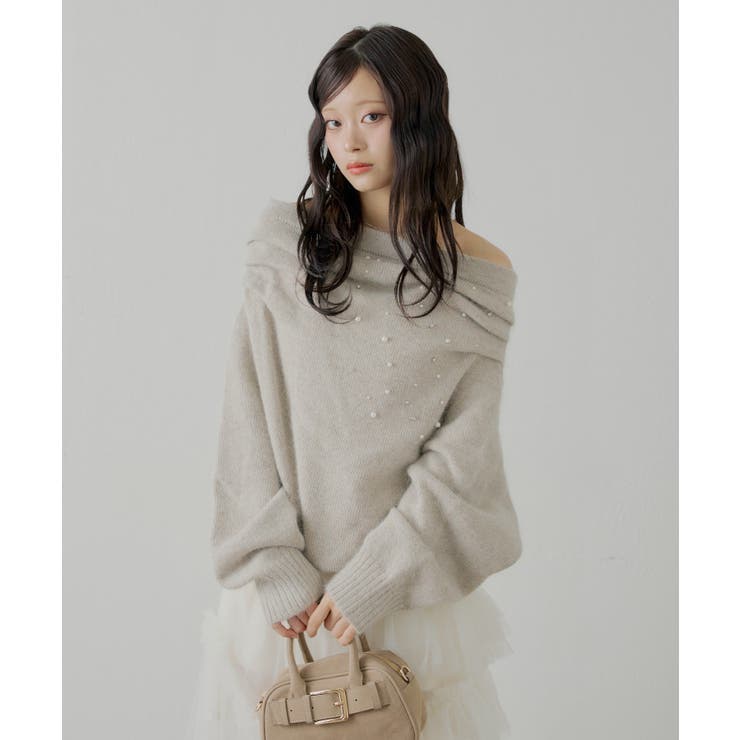 【Chico】ビジュー付アンゴラオフショルKT | PAL GROUP OUTLET | 詳細画像12 