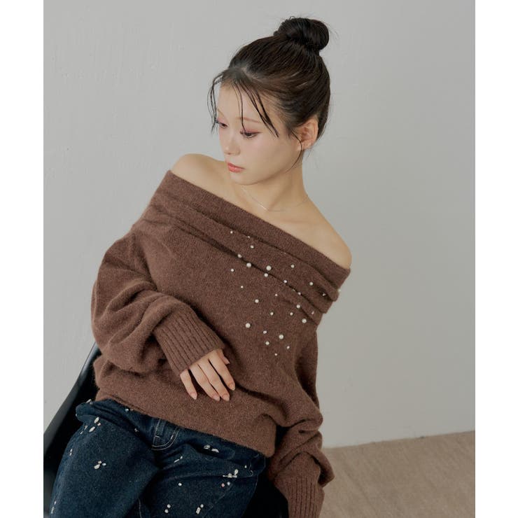 【Chico】ビジュー付アンゴラオフショルKT | PAL GROUP OUTLET | 詳細画像16 