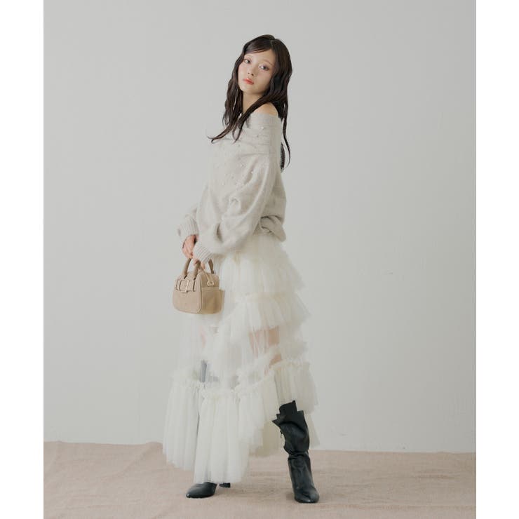 【Chico】ビジュー付アンゴラオフショルKT | PAL GROUP OUTLET | 詳細画像8 