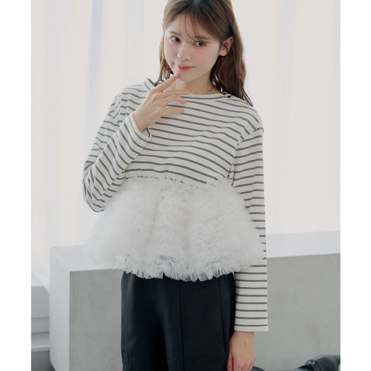 【Chico】ボリュームチュールドッキングボーダーペプラムトップ… | PAL GROUP OUTLET | 詳細画像2 