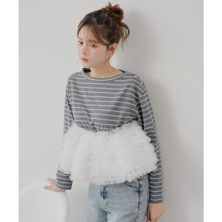 【Chico】ボリュームチュールドッキングボーダーペプラムトップ… | PAL GROUP OUTLET | 詳細画像5 