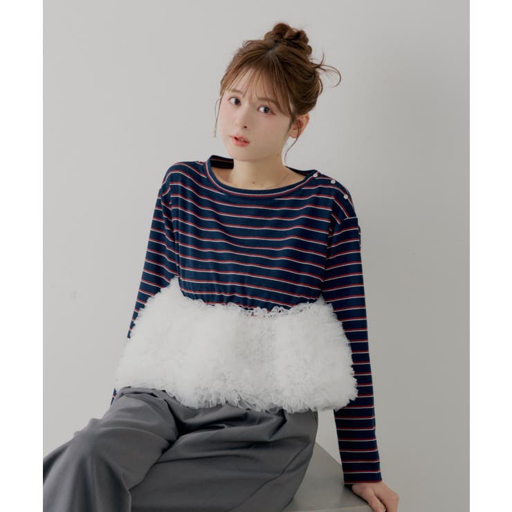 【Chico】ボリュームチュールドッキングボーダーペプラムトップ… | PAL GROUP OUTLET | 詳細画像7 