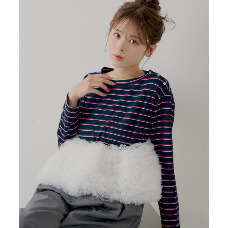 【Chico】ボリュームチュールドッキングボーダーペプラムトップ… | PAL GROUP OUTLET | 詳細画像8 