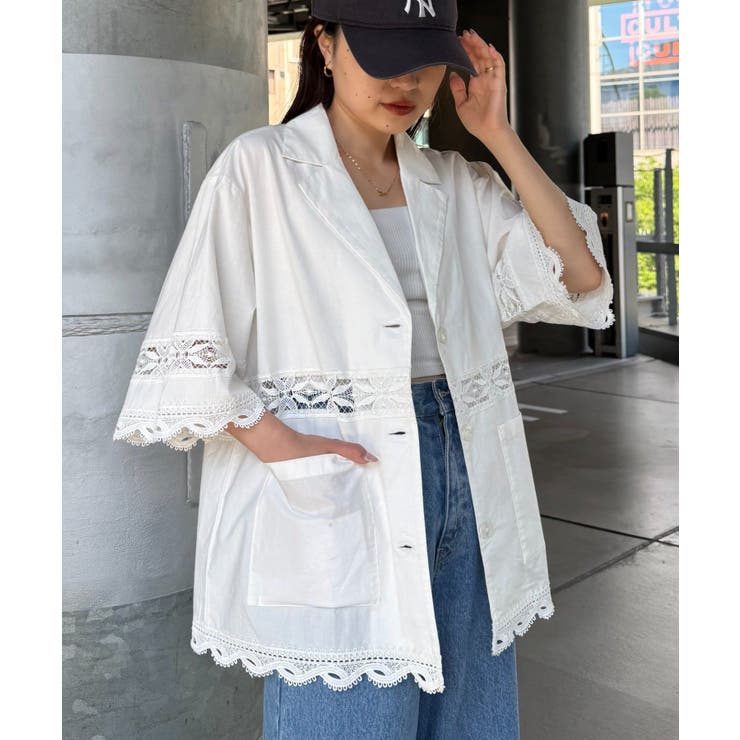 【CIAOPANIC TYPY】切替レースオーバー5分袖シャケット | PAL GROUP OUTLET | 詳細画像1 
