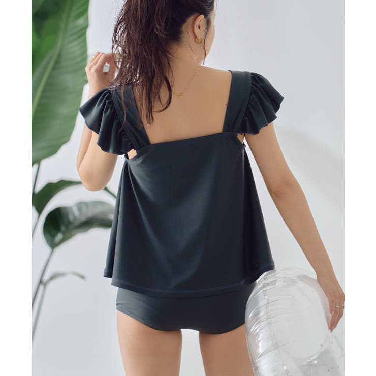 CHARCOAL | 【CIAOPANIC TYPY】ショルダーフリル水着2点セット | PAL GROUP OUTLET