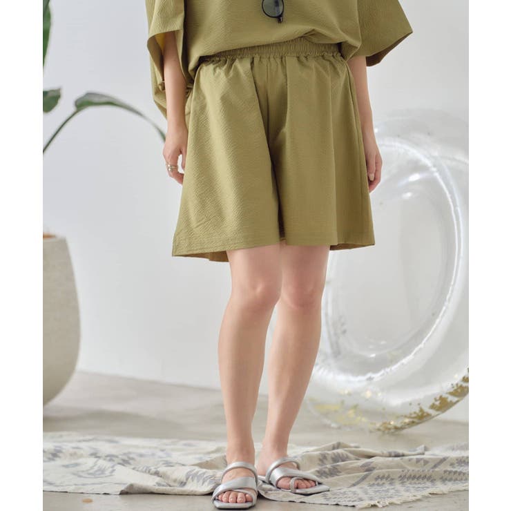 KHAKI | 【CIAOPANIC TYPY】シアーサッカーカバーアップラッシュショーツ | PAL GROUP OUTLET