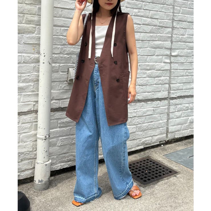 【CIAOPANIC TYPY】ノーカラーリネン混ジレ | PAL GROUP OUTLET | 詳細画像16 