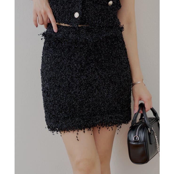 BK | 【Chico】ツイードフリンジミニSKT | PAL GROUP OUTLET