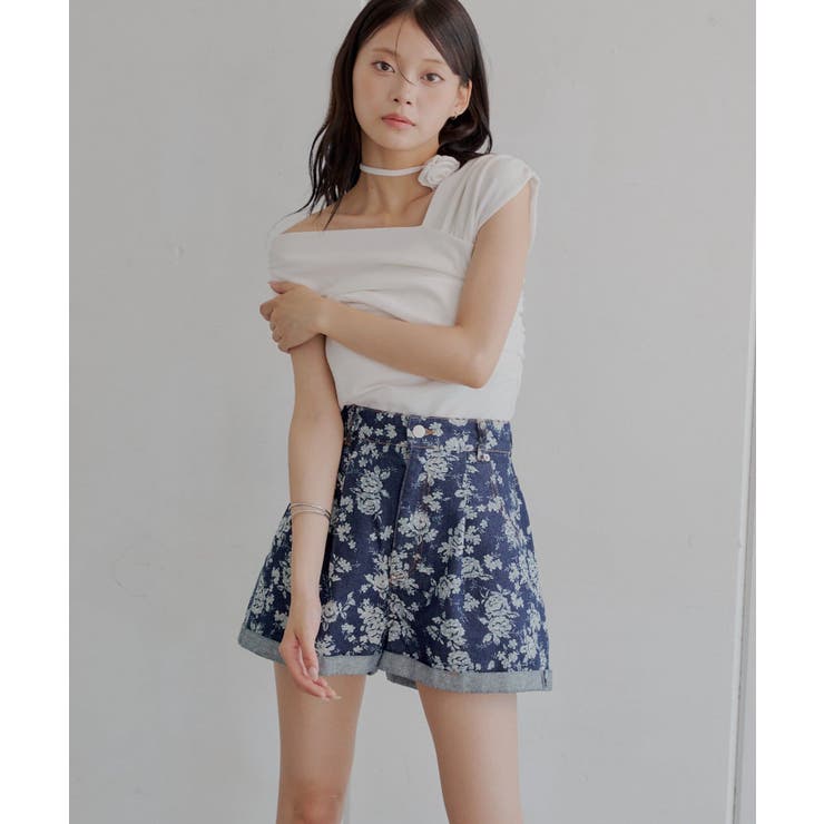 【Chico】フラワープリントデニムSPT | PAL GROUP OUTLET | 詳細画像1 