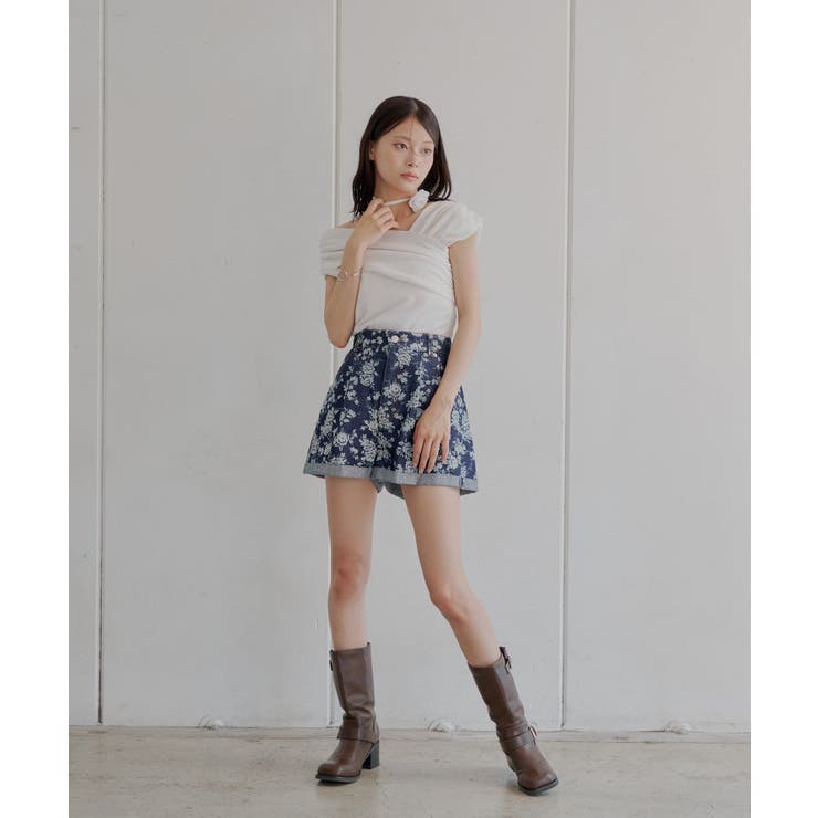 【Chico】フラワープリントデニムSPT | PAL GROUP OUTLET | 詳細画像4 