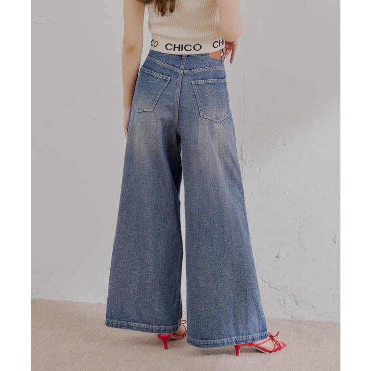【Chico】ボタンデザインハイウエストワイドデニム | PAL GROUP OUTLET | 詳細画像11 