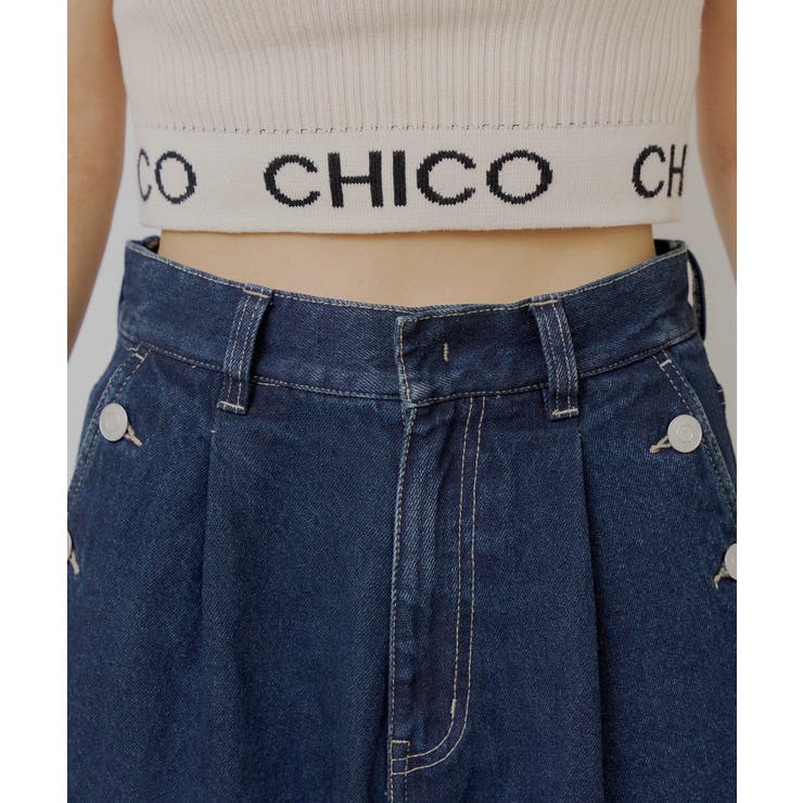 【Chico】ボタンデザインハイウエストワイドデニム | PAL GROUP OUTLET | 詳細画像21 