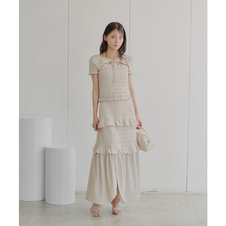 【Chico】ギンガムフリルデザインシャーリングSK | PAL GROUP OUTLET | 詳細画像15 