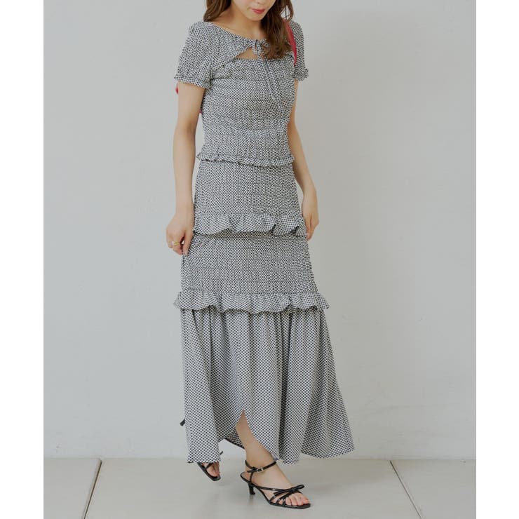 【Chico】ギンガムフリルデザインシャーリングSK | PAL GROUP OUTLET | 詳細画像4 