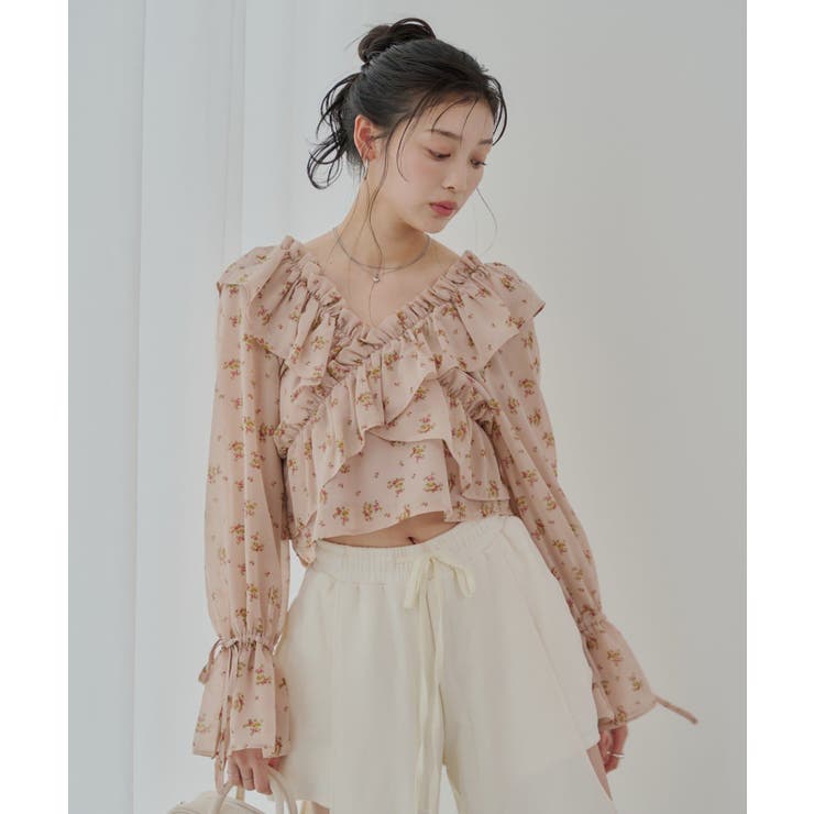 F/PNK | 【Chico】クロスフリルデザインBL | PAL GROUP OUTLET