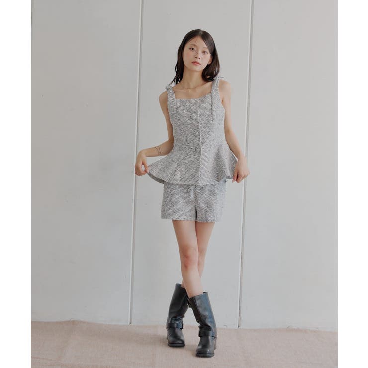 【Chico】フロントボタンツイードノースリベスト | PAL GROUP OUTLET | 詳細画像23 