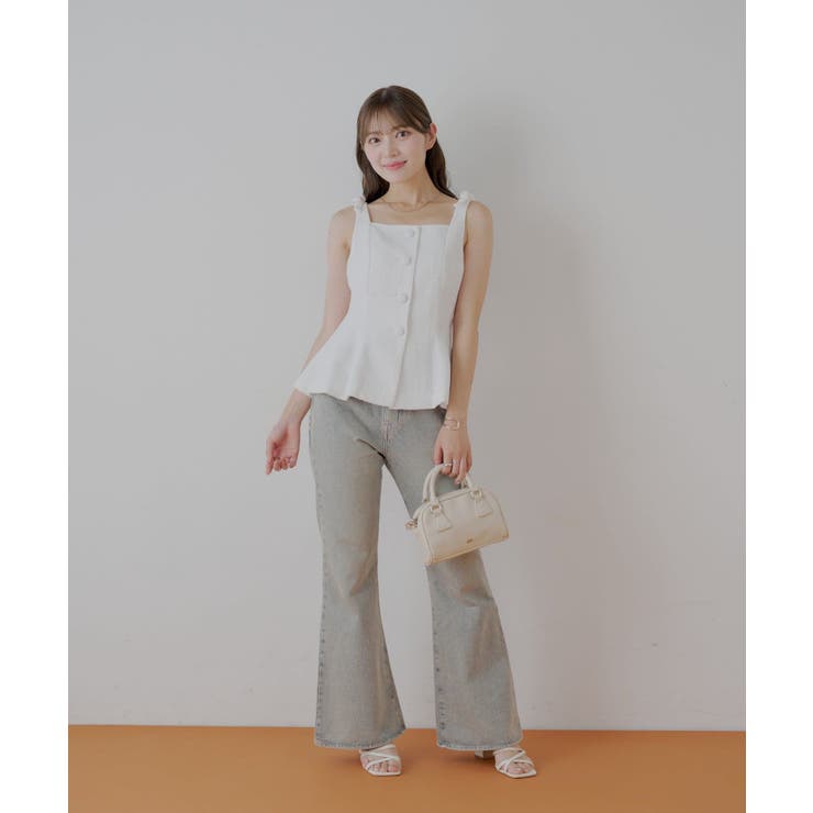 【Chico】フロントボタンツイードノースリベスト | PAL GROUP OUTLET | 詳細画像3 