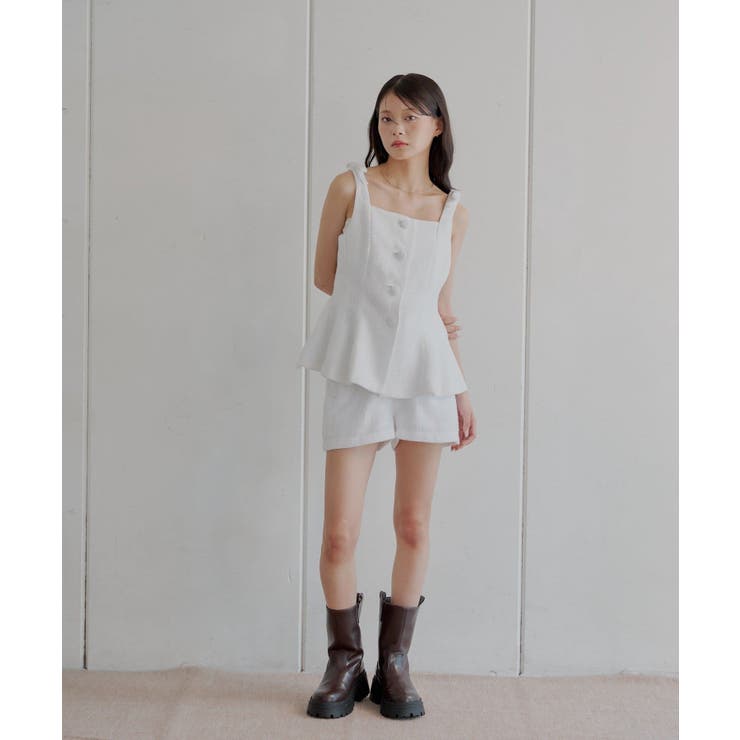 【Chico】フロントボタンツイードノースリベスト | PAL GROUP OUTLET | 詳細画像8 