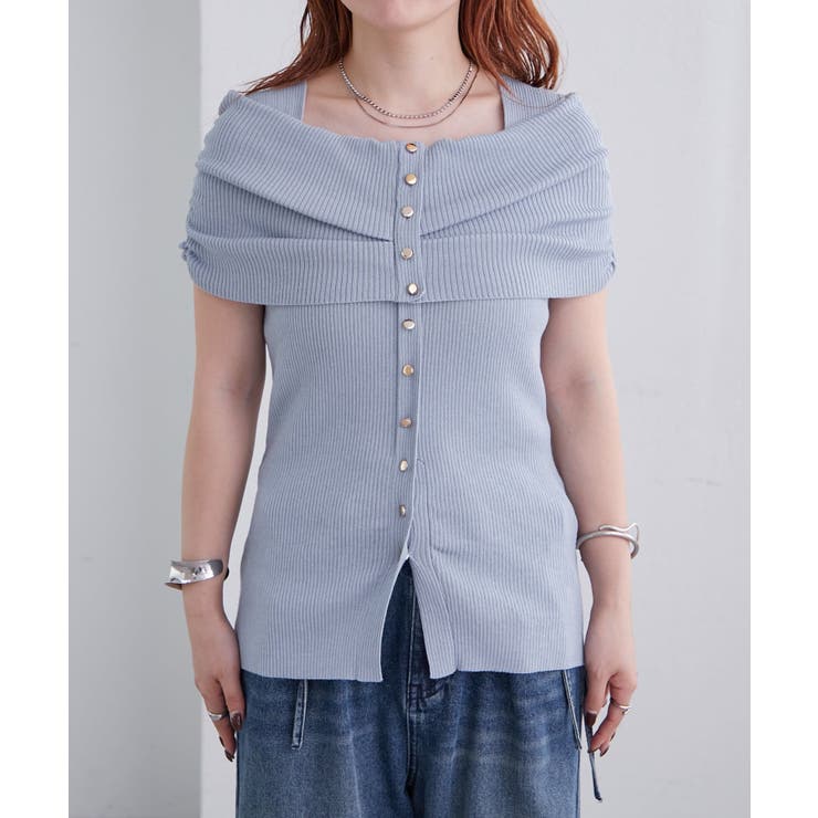 【mystic】オフショルデザイン半袖ニット | PAL GROUP OUTLET | 詳細画像9 