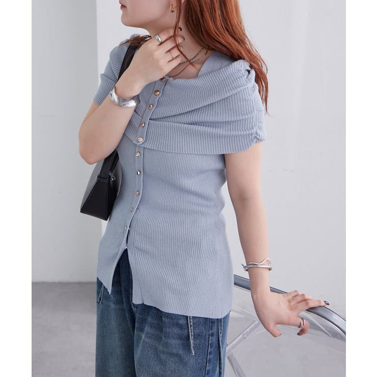 【mystic】オフショルデザイン半袖ニット | PAL GROUP OUTLET | 詳細画像2 