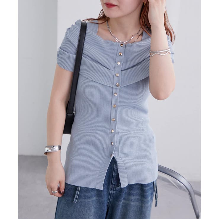 【mystic】オフショルデザイン半袖ニット | PAL GROUP OUTLET | 詳細画像5 