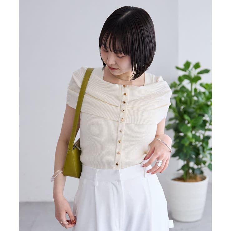 【mystic】オフショルデザイン半袖ニット | PAL GROUP OUTLET | 詳細画像14 