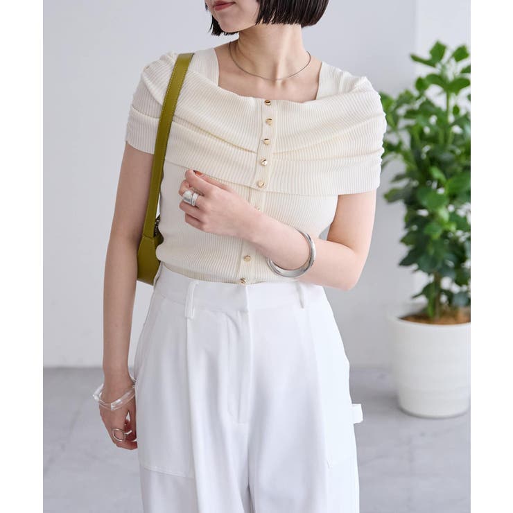 【mystic】オフショルデザイン半袖ニット | PAL GROUP OUTLET | 詳細画像16 