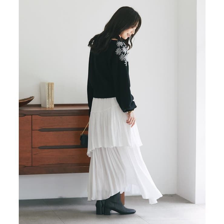 【La boutique BonBon】お花刺繍クロップドKN | PAL GROUP OUTLET | 詳細画像9 