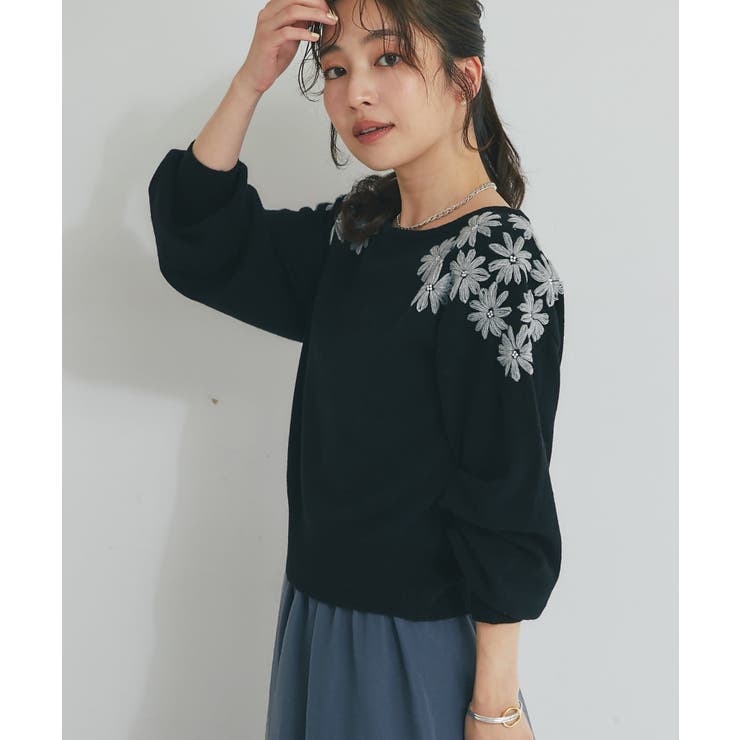 【La boutique BonBon】お花刺繍クロップドKN | PAL GROUP OUTLET | 詳細画像12 