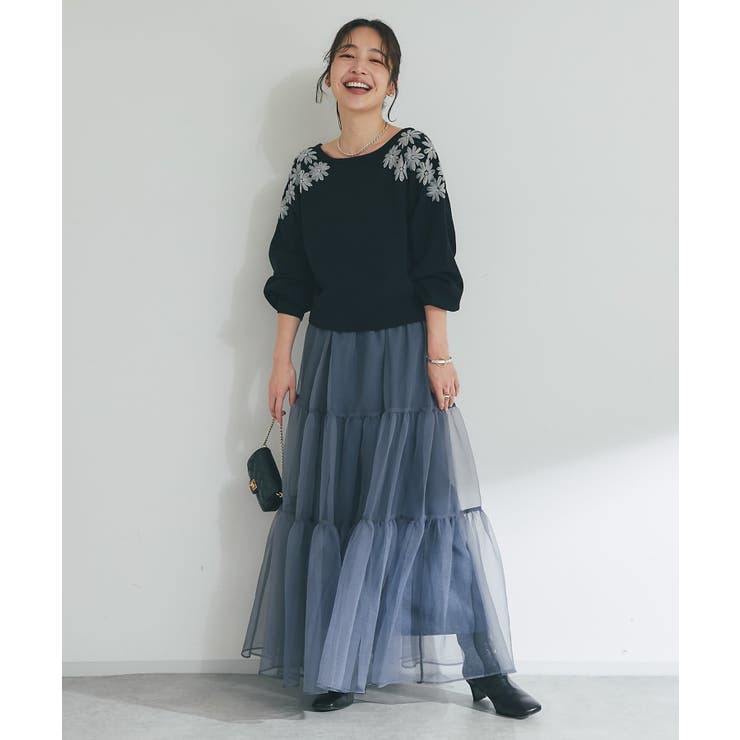 【La boutique BonBon】お花刺繍クロップドKN | PAL GROUP OUTLET | 詳細画像14 