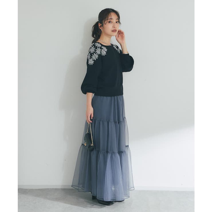 【La boutique BonBon】お花刺繍クロップドKN | PAL GROUP OUTLET | 詳細画像17 