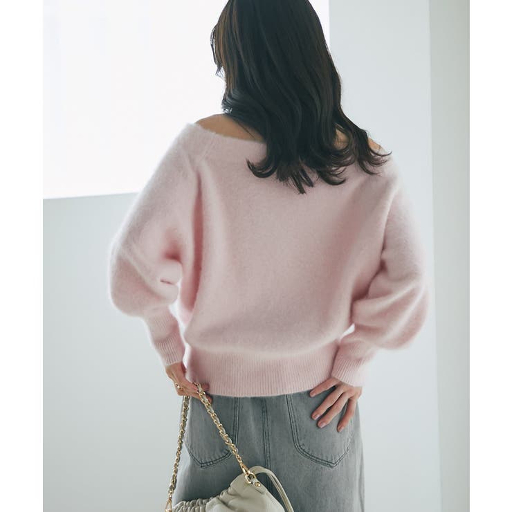 【La boutique BonBon】ヘアリーウールCA混オフショルKN | PAL GROUP OUTLET | 詳細画像12 