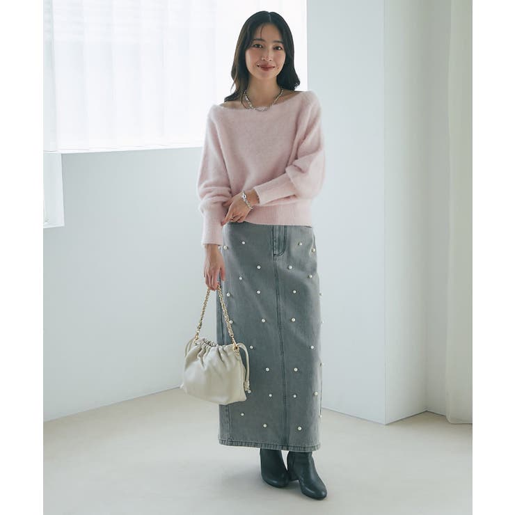 【La boutique BonBon】ヘアリーウールCA混オフショルKN | PAL GROUP OUTLET | 詳細画像13 