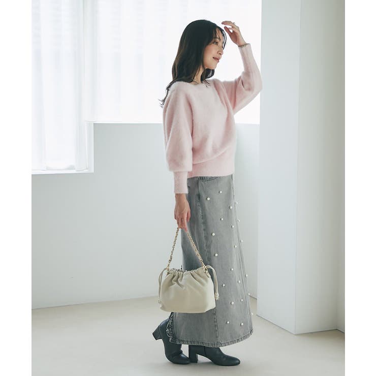 【La boutique BonBon】ヘアリーウールCA混オフショルKN | PAL GROUP OUTLET | 詳細画像14 