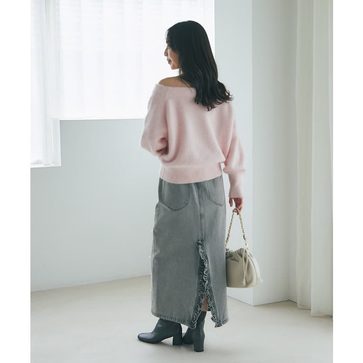 【La boutique BonBon】ヘアリーウールCA混オフショルKN | PAL GROUP OUTLET | 詳細画像21 