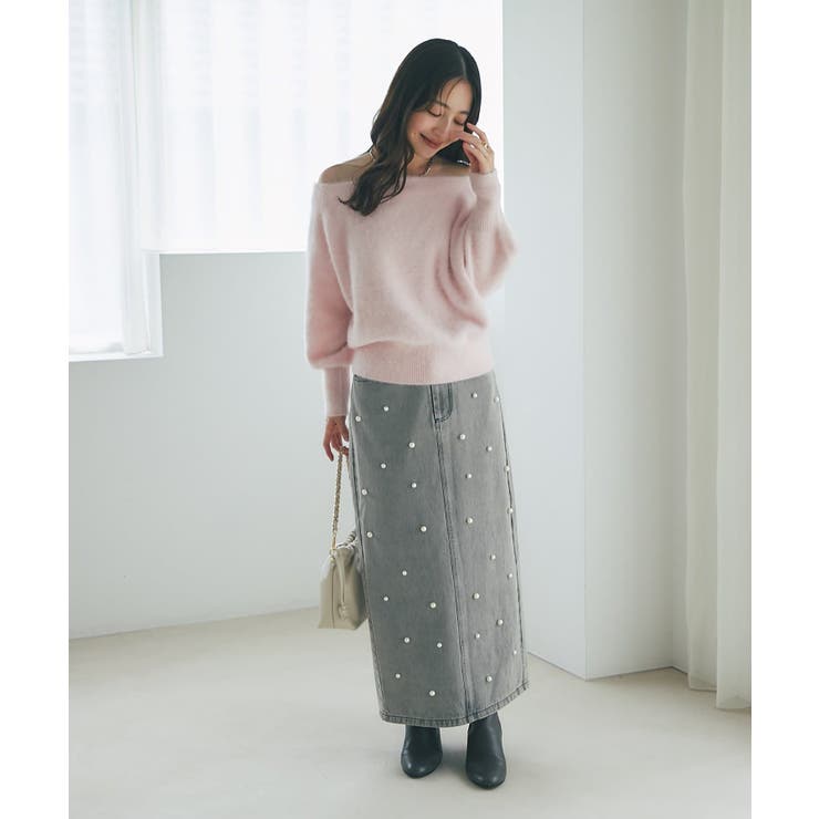 【La boutique BonBon】ヘアリーウールCA混オフショルKN | PAL GROUP OUTLET | 詳細画像22 