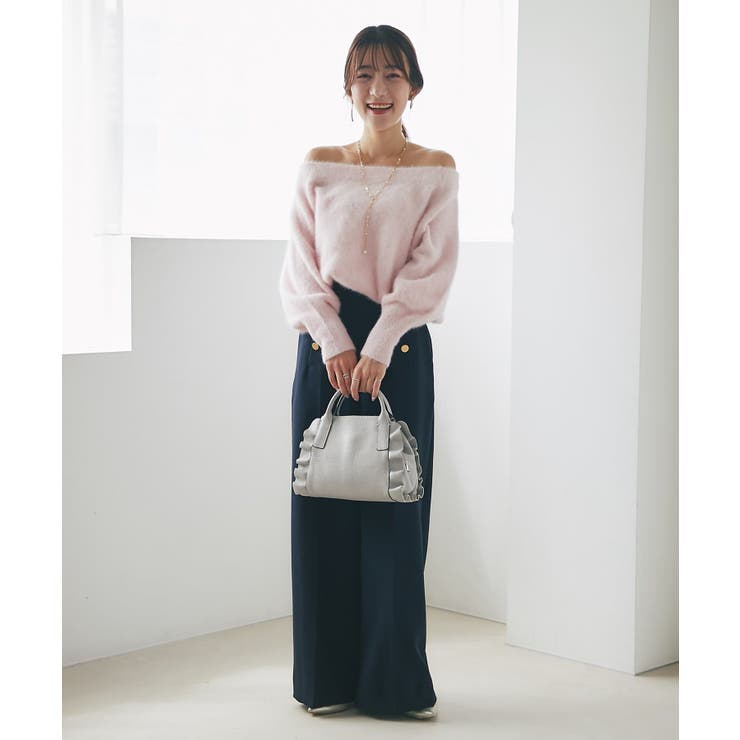 【La boutique BonBon】ヘアリーウールCA混オフショルKN | PAL GROUP OUTLET | 詳細画像24 