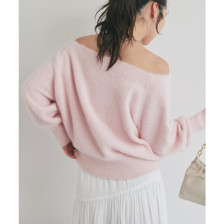 【La boutique BonBon】ヘアリーウールCA混オフショルKN | PAL GROUP OUTLET | 詳細画像4 