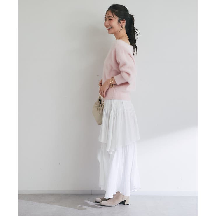 【La boutique BonBon】ヘアリーウールCA混オフショルKN | PAL GROUP OUTLET | 詳細画像6 