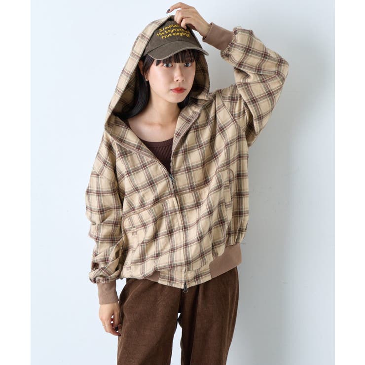 【Kastane】CHECK ZIP HOODIE SHIRT | PAL GROUP OUTLET | 詳細画像1 