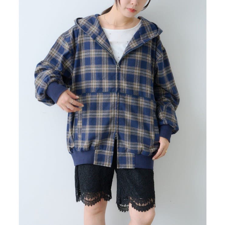 NVY | 【Kastane】CHECK ZIP HOODIE SHIRT | PAL GROUP OUTLET