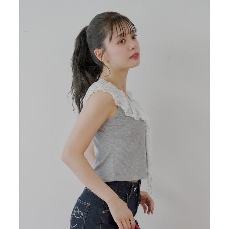 【Chico】レースドロップノースリリブT | PAL GROUP OUTLET | 詳細画像11 