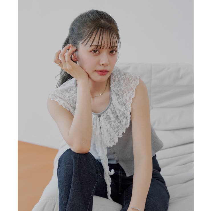 【Chico】レースドロップノースリリブT | PAL GROUP OUTLET | 詳細画像8 