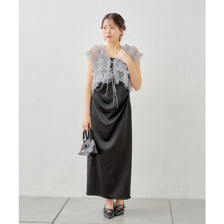 【Chico】チュールベスト+キャミOP | PAL GROUP OUTLET | 詳細画像1 