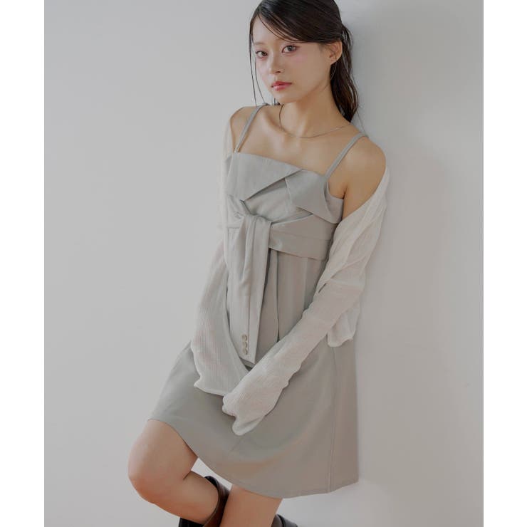 BEI | 【Chico】レイヤードデザインスーツキャミOP | PAL GROUP OUTLET