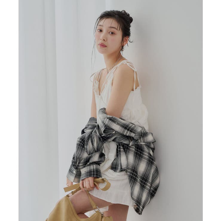 【Chico】肩リボンコットンレースフリルキャミOP | PAL GROUP OUTLET | 詳細画像3 