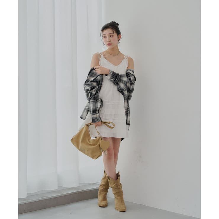 【Chico】肩リボンコットンレースフリルキャミOP | PAL GROUP OUTLET | 詳細画像4 