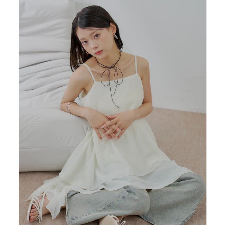 WHT | 【Chico】ティアードサイドドロップフリルミニOP | PAL GROUP OUTLET