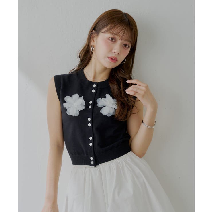 【Chico】フラワーモチーフノースリベスト | PAL GROUP OUTLET | 詳細画像8 