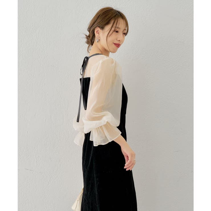 【Chico】配色シースルータイトロングドレス | PAL GROUP OUTLET | 詳細画像7 